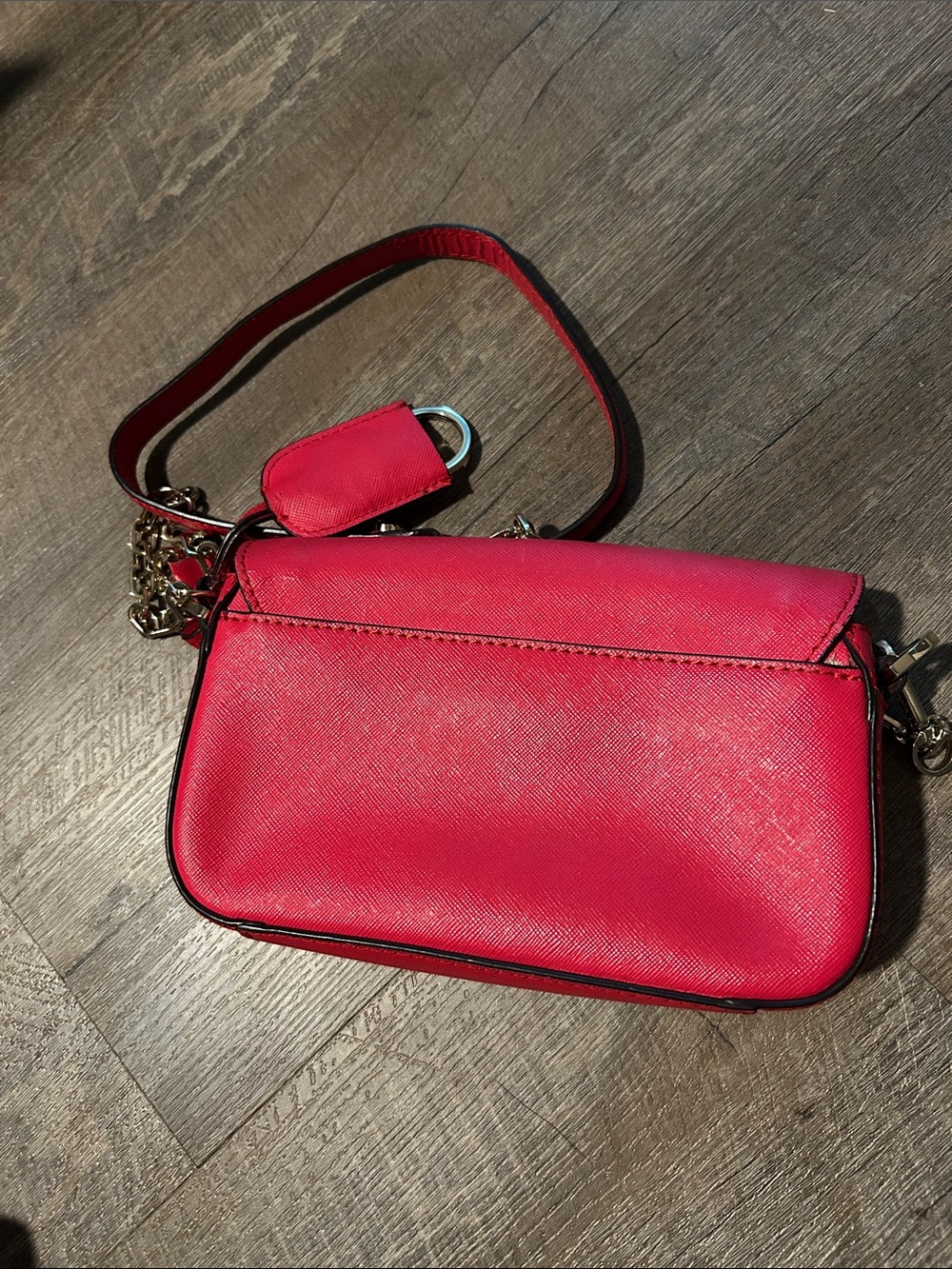 Tory Burch Hot Pink Saffiano Leather Crossbody with Chain Strap - Picture 2 of 5